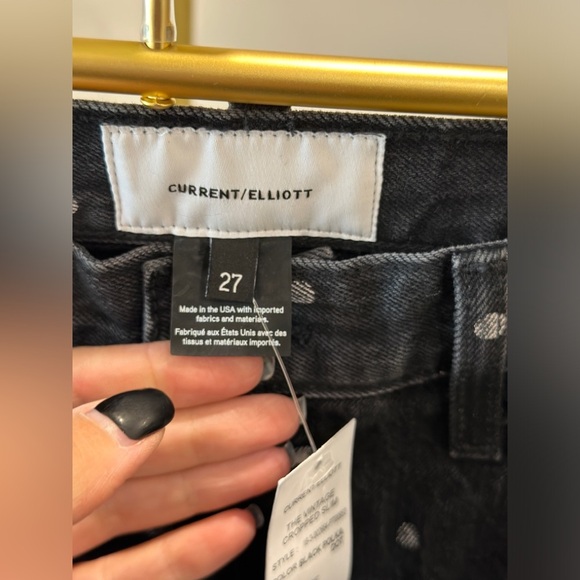 Current Elliot polka dot denim jeans size 27 THE VINTAGE CROP SLIM - Picture 5 of 13